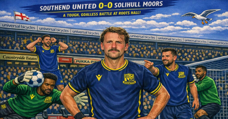 Southend United 0–0 Solihull Moors 6 Southend 0-0 Solihull Moors 12 April 2026