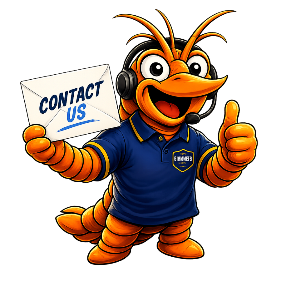 The Shrimpers-online contact mascot
